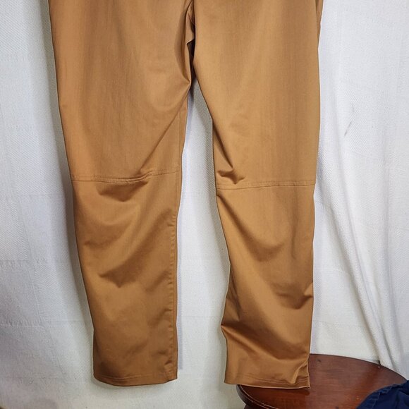 Royal Class Brand Golden Brown Flat Front Stretch Poly Straight Leg Pants Sz 40 - Picture 13 of 16